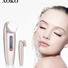 Ультразвуковая машина для ухода за кожей лица с AOKO нагревом, RF, для глубокого очищения пор, лифтинг для лица, массажер для удаления морщин, антивозрастной уход за кожей