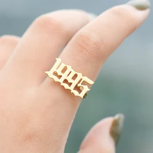 Нержавеющая сталь год номер на заказ кольцо для женщин золотые, серебряные кольца женские розы кольцо Anillos Mujer номер обручальное кольцо ювелирные изделия