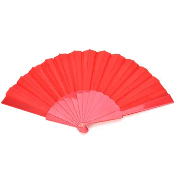 

Lightweight Room Decoration Bamboo Festival Hand Hold Folding Fan Craft Vintage Fabric Durable Souvenir Party Wedding Supplies