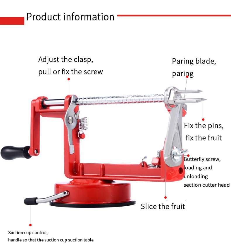 Commercial three-in-one fruit peeler multi-function peeling machine cutting apple knife fruit peeling machine apple