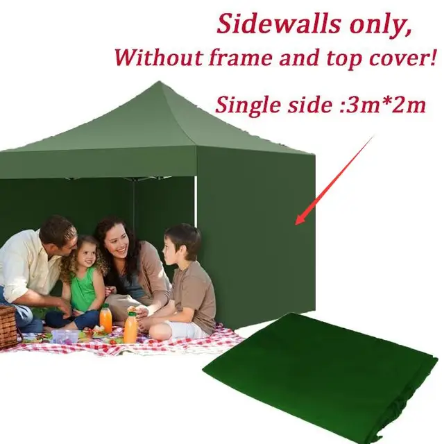 1Pcs Outdoor Gazebo Oxford Cloth Side Panel Folding Replacement Sidewall Tent for Garden BBQ Party No Frame Tent Accessories Green sidewall 3mx2m