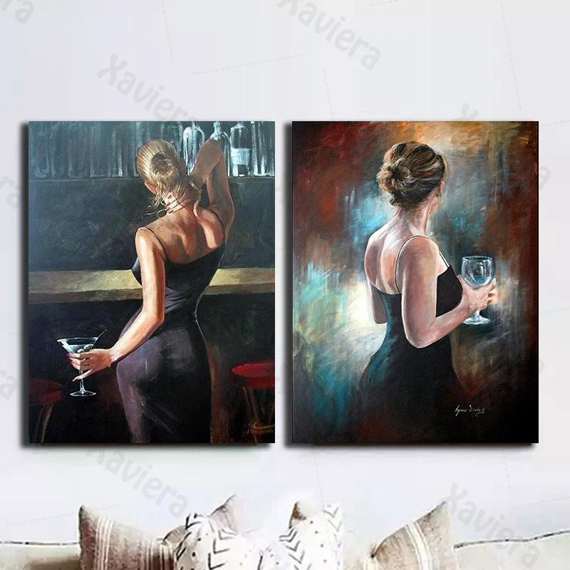 

Black Skirt Lady Back View Posters and Prints Nordic Sexy Beauty Canvas Paintings Modern Home Decoration Bedroom Bar Hotel Mural