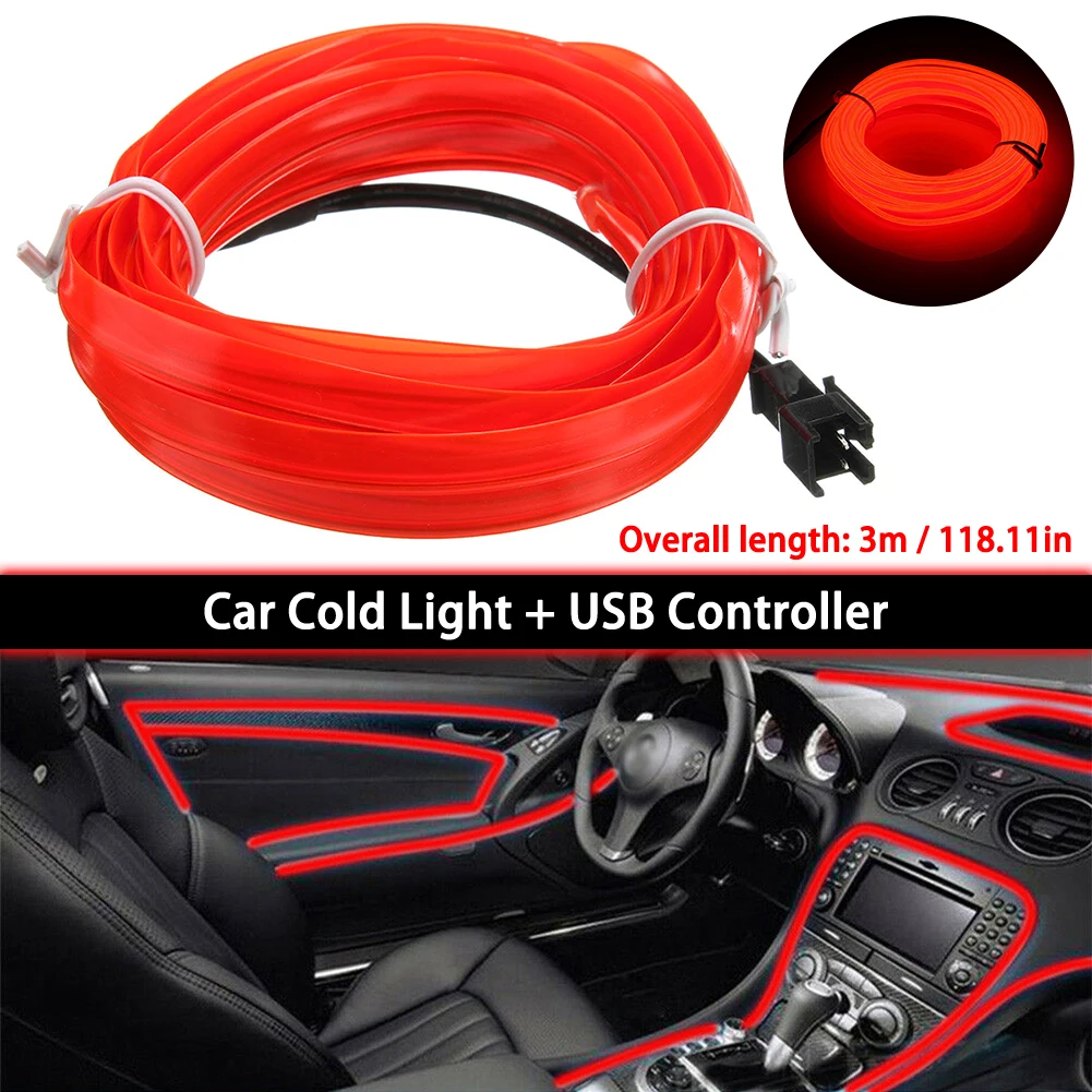

5V Car Interior Led Strip Sticker Daytime Running Lights Waterproof Flexible Car Light Atmosphere Lights Styling