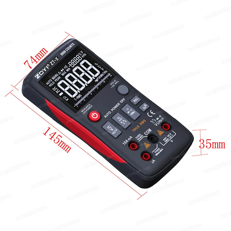 ZOYI ZT-X True-RMS Digital Multimeter Button 9999 Counts Voltage Current Ohm Auto multimeter with English Russian manual