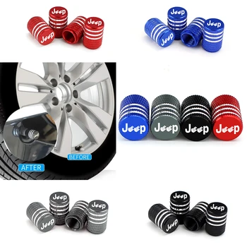 

Car Accessories for Jeep Wrangler Jk Jl Grand Cherokee Commander Renegade Compass Liberty 4X4 Alloy Tyre Tire Valve Stem Cover