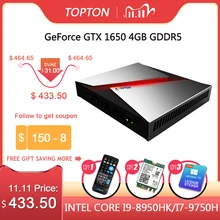 Topo intel dedicado cartão de jogo mini pc core i9 9880h/i7 9750h/i5 9300h nvidia gtx 1650 4gb desktop jogo 2 * ddr4 64gb dp hd USB-C
