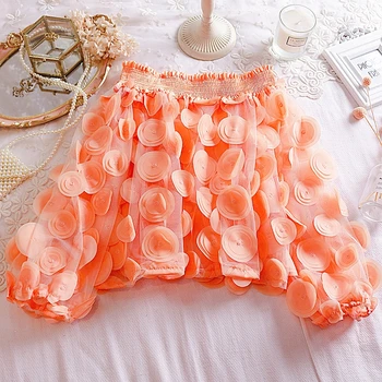 

slash neck solid women blouse 2020 summer new lantern sleeved loose office lady elegant pulls tops tees