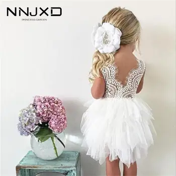 

Summer Dresses For Girl 2020 Girls Clothing White Beading Princess Party Dress Elegant Ceremony 4 5 6 Years Teenage Girl Costume