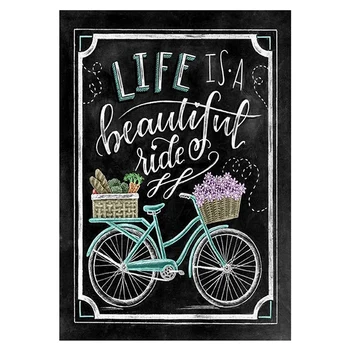 

Diy 5D Full Diamond Painting Cross Stitch Bike Life Word Card Decor Diamond Embroidery Needlework Patterns Rhinestone Kits