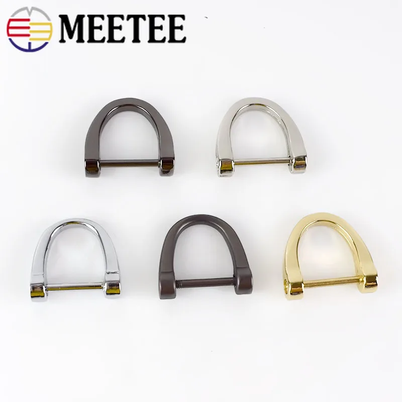 Meetee 5/10 шт. 16 мм металлический ключ кольцо в виде буквы D пряжка подковы DIY мешки одежды прошитая вручную Декоративные аксессуары BD320