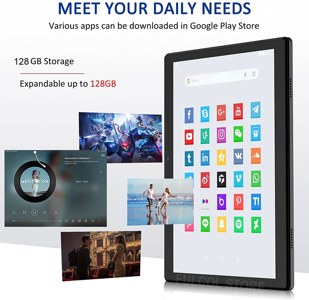 Android 10.0 Tablet PC 2 IN 1 Media Offie PAD 8GB RAM 128GB ROM 4G LTE 13.0/5.0MP Camera 10.1 inch 2.5K 1920X1200 IPS Tablets most popular tablet brands