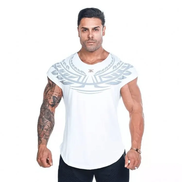 Muscle Dr. Brother,, стиль, летняя, дышащая, Европа и Америка, чистый хлопок, для тренировок, короткий рукав, Спортивная, для фитнеса, Мужская футболка