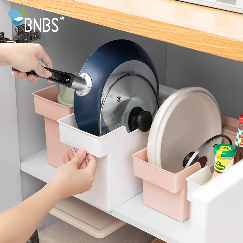 

BNBS Kitchen Organizer Storage Box Container For Storage Plastic Organizer Boxes Pot Storage And Organization Kitchen Supplies