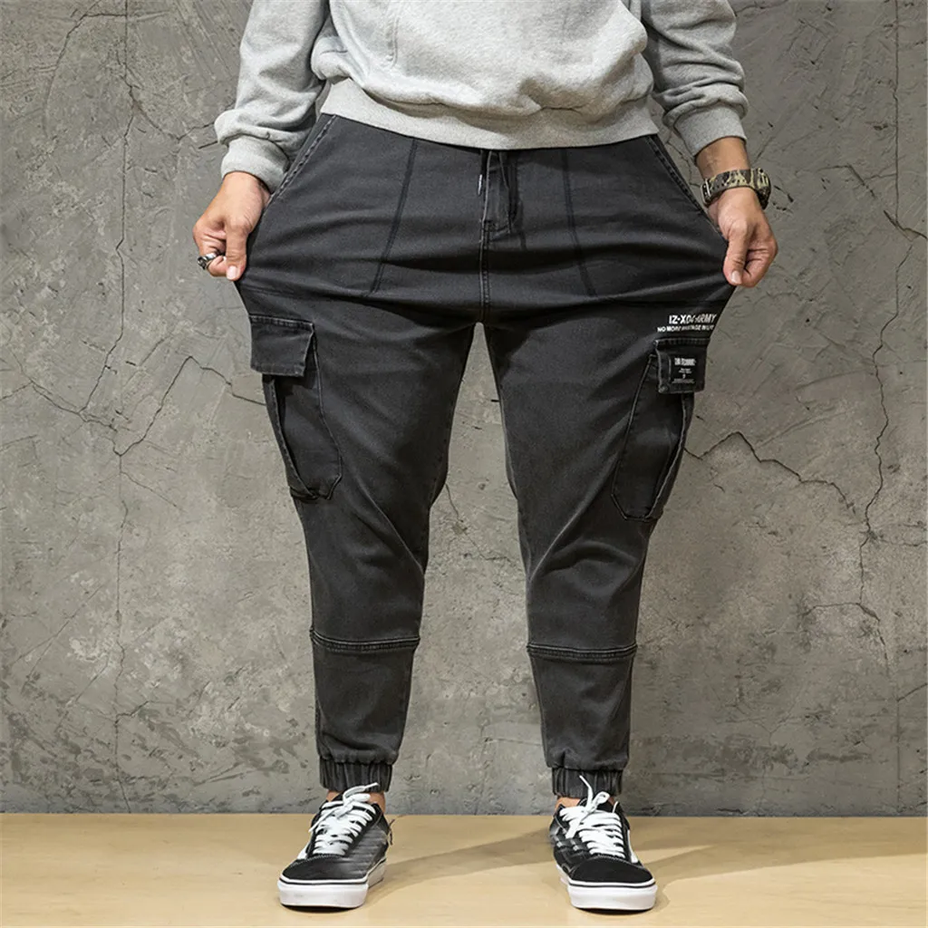 Хип-хоп спортивные брюки мужские летние брюки повседневные длинные скейт доска Stright Pocket плюс размер джинсы повседневные штаны hombre