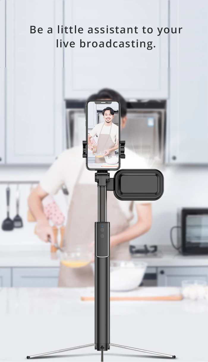 Integrated Portable Metal Selfie Stick Live Bracket Bluetooth Remote Control Selfie Artifact Tripod Telescopic Rod Fill Light (14)