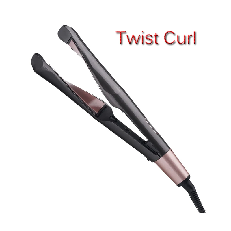 Профессиональные щипцы для завивки волос 2 в 1, бигуди и выпрямитель для волос с ЖК-дисплеем, терморегуляционный PTC нагреватель, керамический витой инструмент для укладки