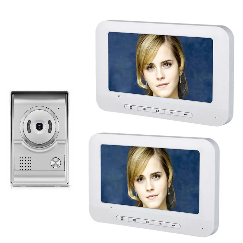 

Video Door Intercom 7''Inch Wired Video Door Phone Visual Video Intercom Doorbell Monitor Camera Kit For Home Security