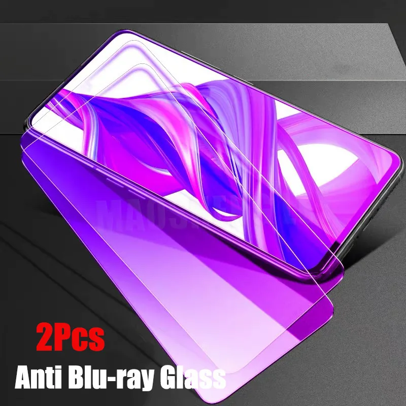 2Pcs Anti Blu-ray 2 шт./лот закаленное стекло для huawei honor 9X Pro защита экрана 9H анти Blu-Ray стекло для honor 9X pro Защитная стеклянная пленка - Цвет: 2Pcs Anti Blu-ray