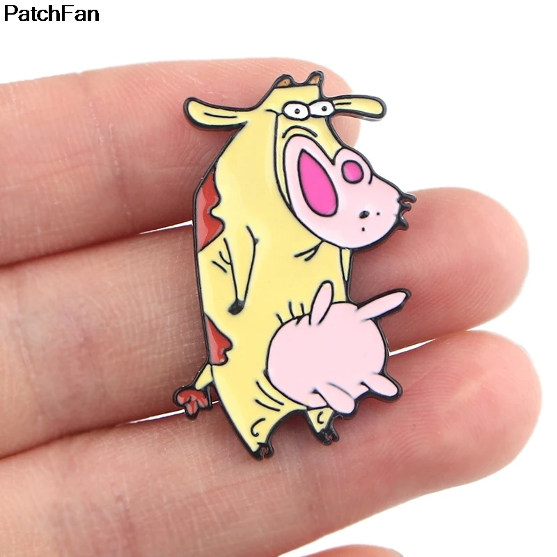 20 шт./лот Patchfan молочная корова милый галстук мультфильм забавные булавки броши для рюкзака, одежды для женщин шляпа Декоративные значки медали A2690