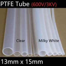 13 мм x 15 мм PTFE трубка Т эфлон Изолированная жесткая капиллярная F4 труба высокая низкая термостойкость шланг передачи 3кВ белый прозрачный