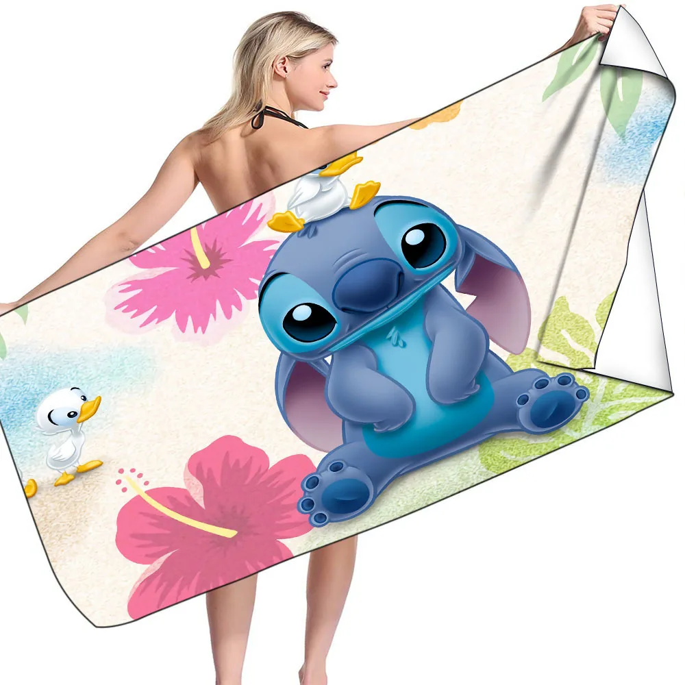 Disney Stitch Lilo Cartoon 3D stampato telo mare con cappuccio Quick Dry  nuoto surf accappatoio mantello Fitness per bambini adulti - AliExpress