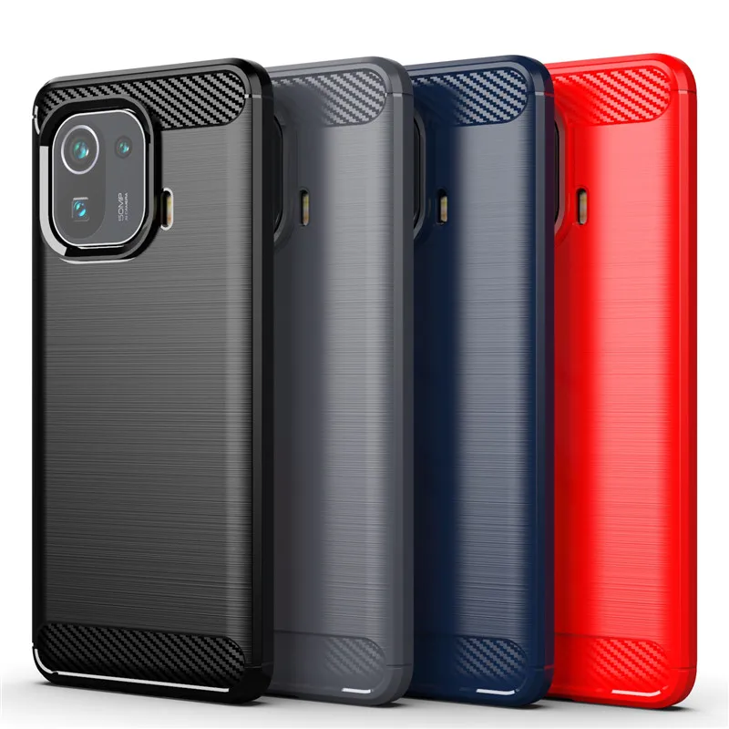 Per Xiaomi Mi 11 Pro Custodia Per Xiaomi Mi 11 Pro Cover Paraurti Protettivo In Fibra Di Carbonio Tpu In Silicone Antiurto Per Xiaomi Mi 11 Pro