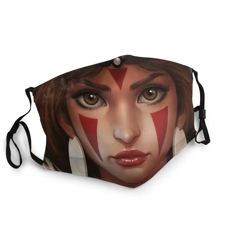 Manga Princess Mononoke Breathable Adult Mouth Face Mask Wolf Girl Anti Haze Dust Protection Cover Respirator Mouth-Muffle | Аксессуары