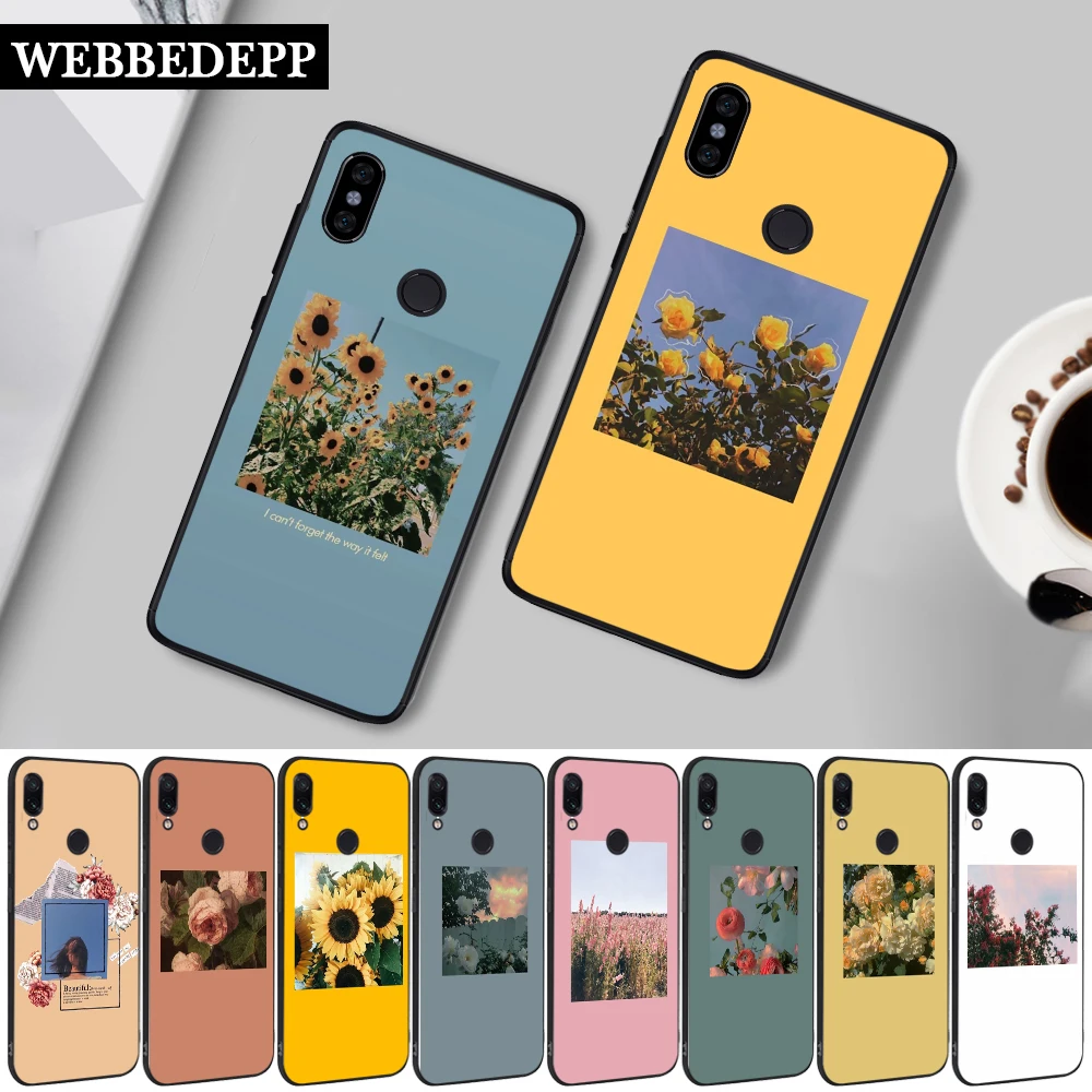 41W Great art prints blooming flowers Silicone Case for Xiaomi Redmi Note 4X 5 6 7 8 8T Pro 5A Prime | Мобильные телефоны и