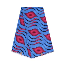 Африканская ткань с принтом волн, восковая ткань из полиэстера, Голландская восковая ткань, настоящий воск, Горячая африканская ткань Анкары для платьев