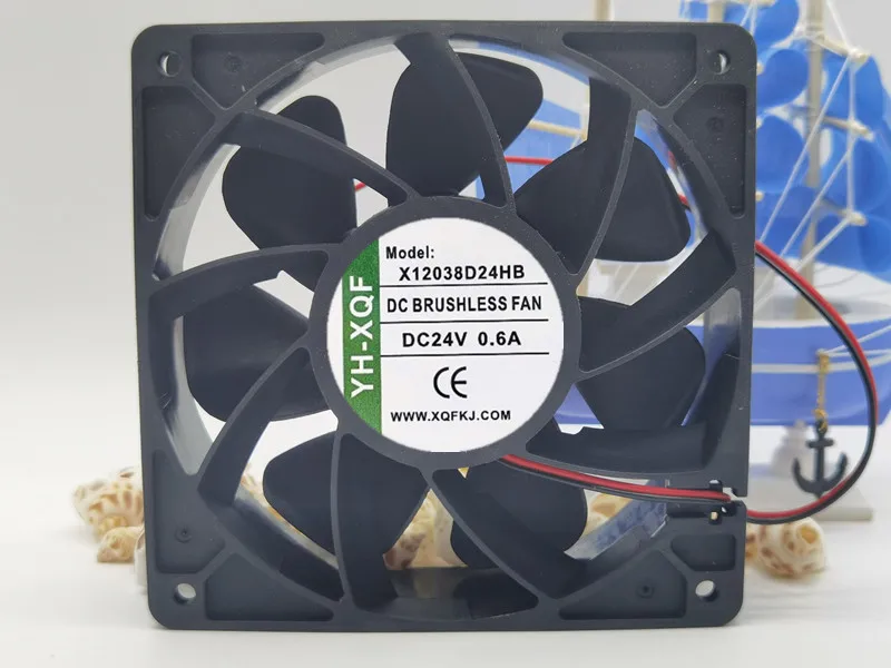 

YH-XQF X12038D24HB DC 24V 0.6A 120x120x38 мм 2-проводной Вентилятор охлаждения сервера