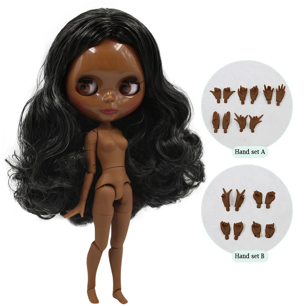 super black Ледяная Blyth фабрика кукла подходит для одевания самостоятельно DIY Изменить игрушка BJD Специальная цена - Цвет: super black