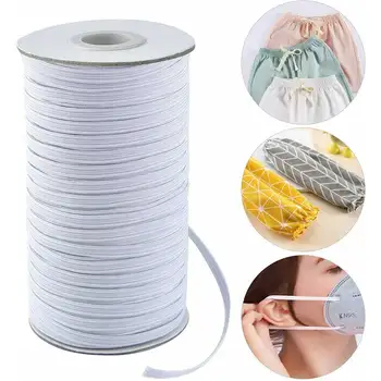 

1/8 Inch 50 Yards Earloop Cord DIY Elastic Cord Heavy Stretch String Braided Elastic Band Rope Sewing for Jewelry Mask Making