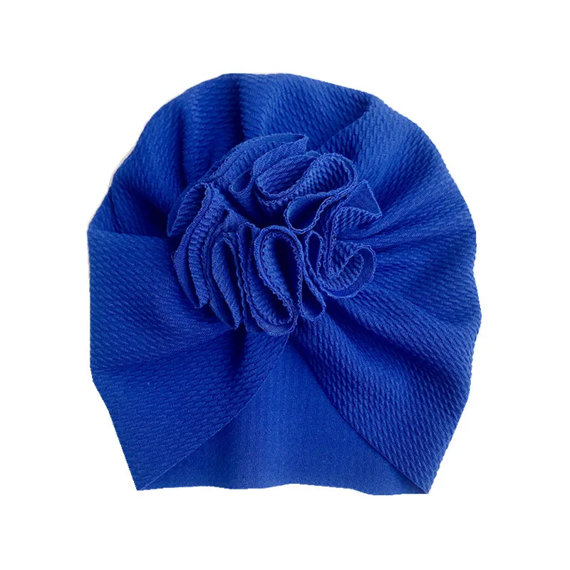 rolled up skully hat Fashion Flower Baby Hat Newborn Elastic Baby Turban Hats for Girls Solid Colors Cotton Infant Beanie Cap Headwear Muslim winter toque