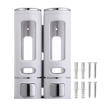 

Wall Mounted Bathroom 400ml 800ml Soap Dispenser Plastic Shampoo Liquid Soap Bottle Bathroom Accessories Silver White