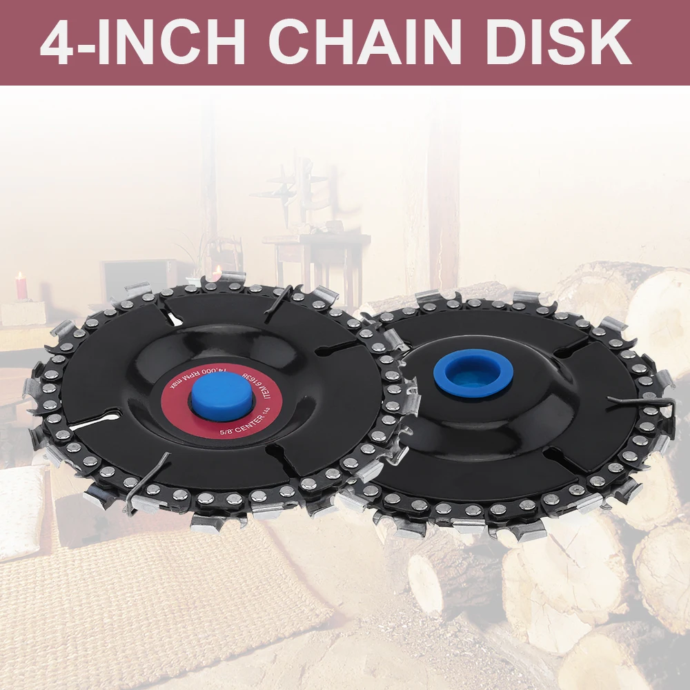 

4 Inch 22 Tooth Angle Grinder Chain Tray Disc Cutter Wood Grooved Saw Blade Woodworking Chain Grinder Chain Disc Sculpting Tool