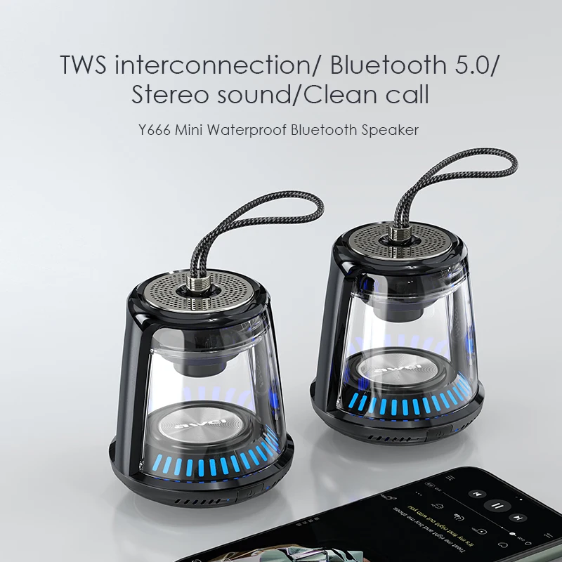 AWEI Y666 Led Waterproof Outdoor Bluetooth Speaker
