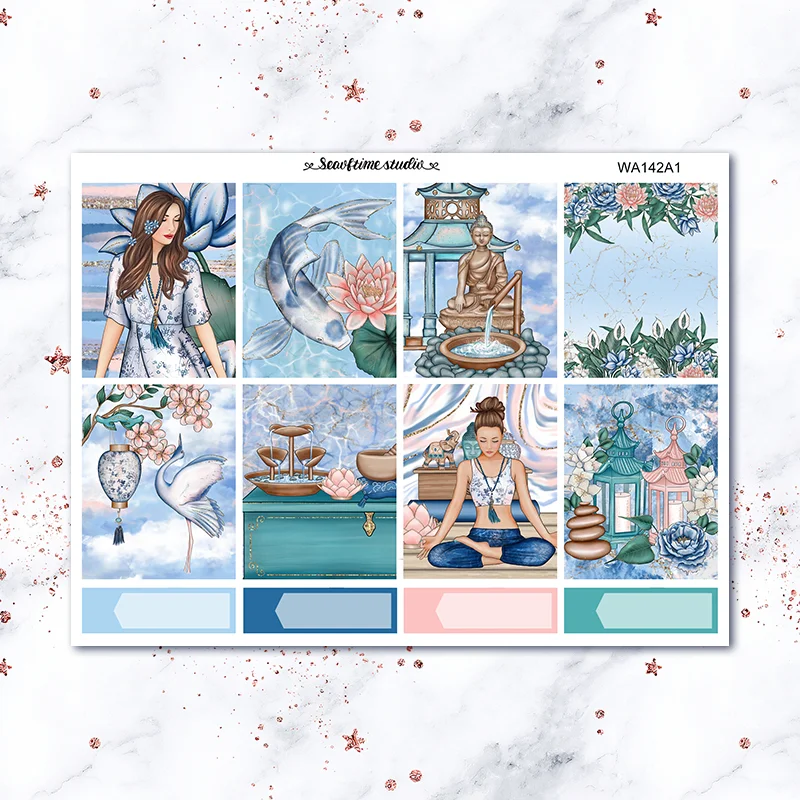 

Oriental Koi theme sticker Stationery Sticker Weekly Label Decorative Sticker DIY Planner Diary Scrapbooking Album Stickers