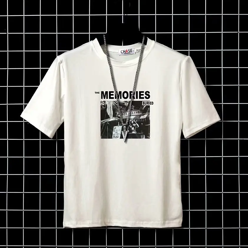 

homens tshirt Summer Hip-Hop Short-Sleeve round Collar T-shirt Male Couple), Half Sleeve T-shirt t shirt oversize men clothing