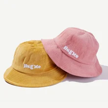 New corduroy material female cap Japanese and Korean style cute basin cap fisherman hat visor outdoor Panama wide-brimmed hat