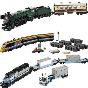 

1234pcs Creator Maersk Trains Freight Cargo Locomotive Classical DIY Model Building Kit Blocks Toys 10219 10194