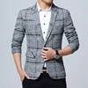 New Mens Blazers Slim Fit Suits for Men Business Formal Blazer Mens Wedding Suit Jackets Male Fashion Plaid Mens Blazer Jacket 1