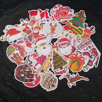 

50PCS/Lot Christmas Tree Stickers Kawaii Deer Santa Claus Stickers Adhesive Cute Stickers Decor For Scrapbooking Diary Gift Box