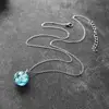 Chic Transparent résine Rould boule lune pendentif collier femmes bleu ciel blanc nuage chaîne collier mode bijoux cadeaux pour fille ► Photo 3/6