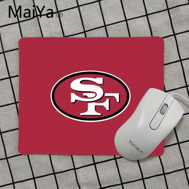 Maiya Высокое качество Сан-Франсиско 49ers уникальная настольная панель коврик для игровой мыши Гладкий блокнот для письма настольных компьютеров мат игровой коврик для мыши - Цвет: No Lock Edge18x22cm