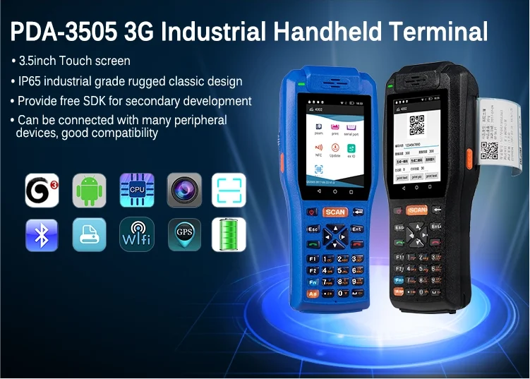 Портативный терминал POS 58 мм чековый стикер Принтер Wifi Bluetooth NFC android pda 1d 2d сканер штрих-кода с принтером