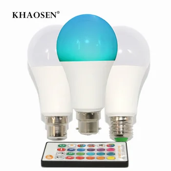 

Smart Lights LED Lamp E27/B22 RGB/RGBW Bulb 5W 10W 15W Colored light bulb For Home Holiday Decoration With Remote Control