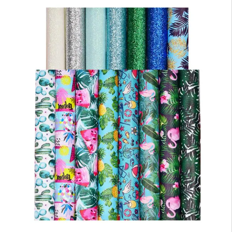 

15Pieces/lot new print synthetic leather Fabric Handmade Sewing PU artificial leather for DIY jewelry making decor material bag
