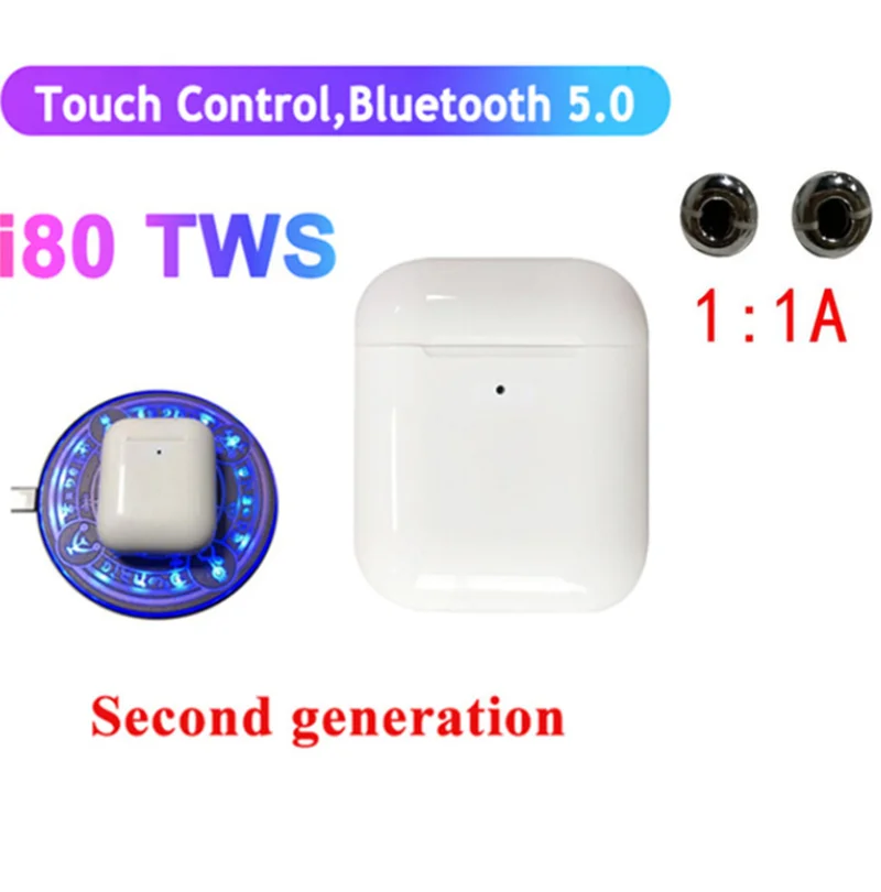 I80A P-o-p-up i80 TWS AP2 Беспроводная зарядка Bluetooth 5,0 гарнитура сенсорное управление беспроводные наушники PK i15 i10 i21 i50 i30 i20 i60 i100 - Цвет: I80A