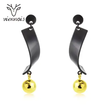

Viennois Latest Design Shaped Drop Earring Black Earrings Personality Geometric Pendant Earrings