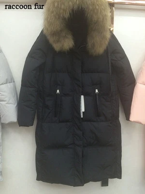 

Hot Sale European Amtumn Winter Duck Dowm Jacket Female Parka 2020 New Long Thick Raccoon fox Fur Abrigos Mujer LX1009